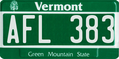 VT license plate AFL383