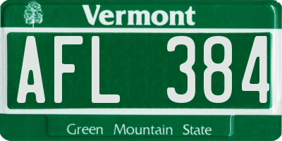 VT license plate AFL384