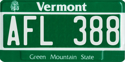 VT license plate AFL388