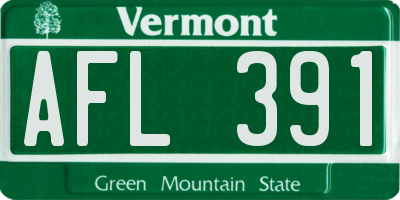 VT license plate AFL391