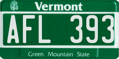 VT license plate AFL393