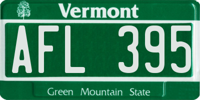 VT license plate AFL395