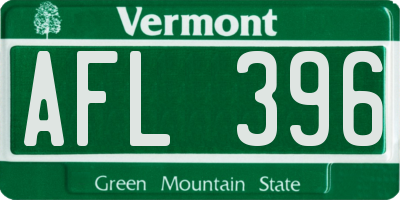 VT license plate AFL396