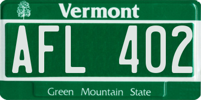 VT license plate AFL402