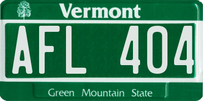VT license plate AFL404