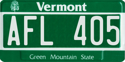 VT license plate AFL405