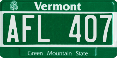 VT license plate AFL407