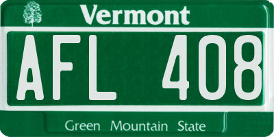 VT license plate AFL408