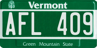 VT license plate AFL409