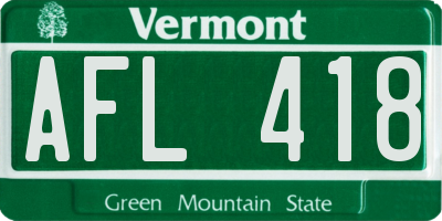 VT license plate AFL418