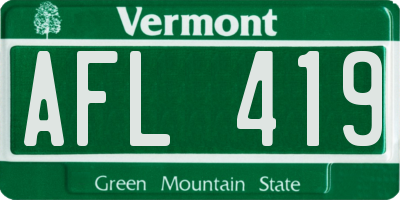 VT license plate AFL419