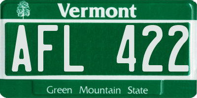 VT license plate AFL422