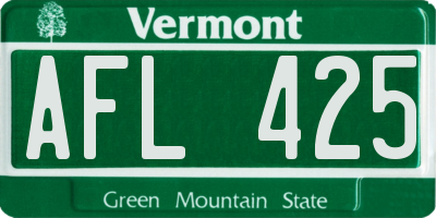 VT license plate AFL425