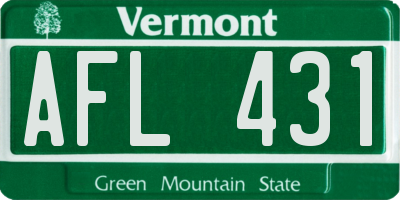 VT license plate AFL431
