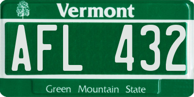 VT license plate AFL432