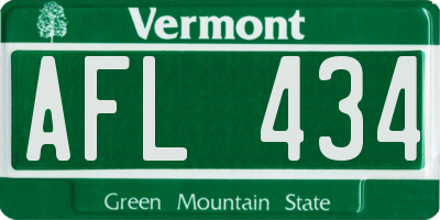 VT license plate AFL434
