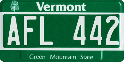 VT license plate AFL442