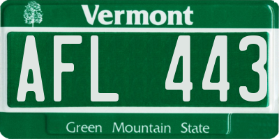 VT license plate AFL443