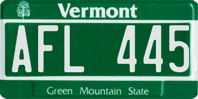 VT license plate AFL445