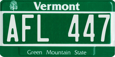 VT license plate AFL447