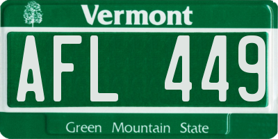 VT license plate AFL449