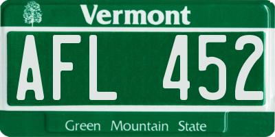 VT license plate AFL452