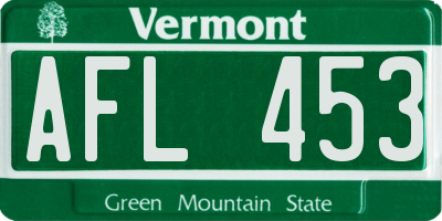 VT license plate AFL453