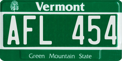 VT license plate AFL454