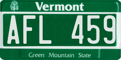 VT license plate AFL459