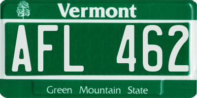 VT license plate AFL462