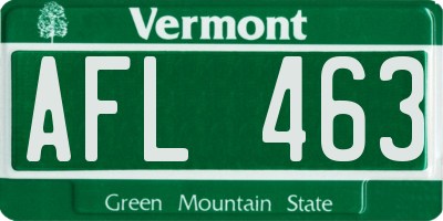 VT license plate AFL463