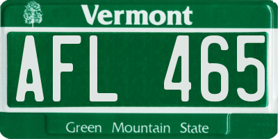 VT license plate AFL465