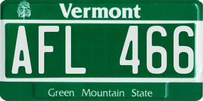 VT license plate AFL466