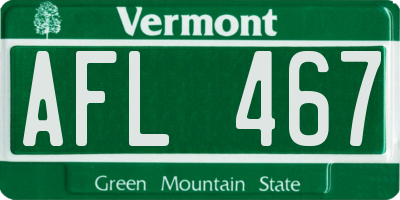 VT license plate AFL467