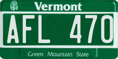VT license plate AFL470