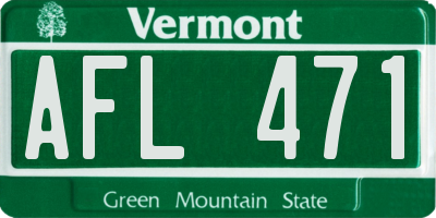 VT license plate AFL471