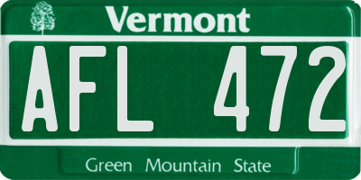 VT license plate AFL472