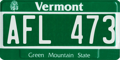 VT license plate AFL473