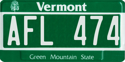 VT license plate AFL474
