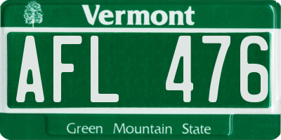 VT license plate AFL476