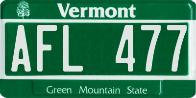 VT license plate AFL477