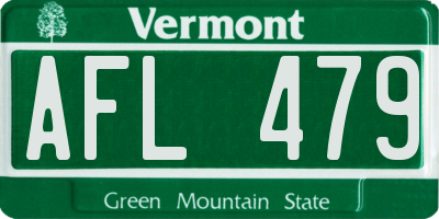 VT license plate AFL479