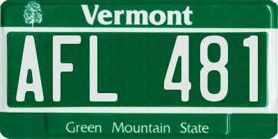 VT license plate AFL481