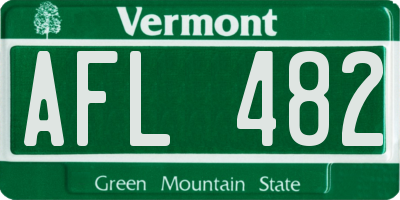 VT license plate AFL482