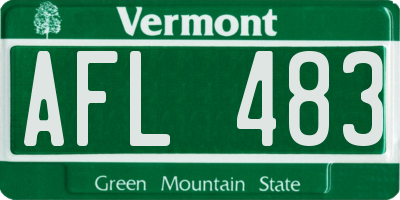 VT license plate AFL483