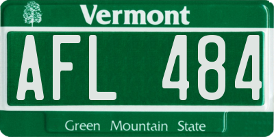 VT license plate AFL484