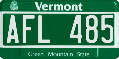 VT license plate AFL485