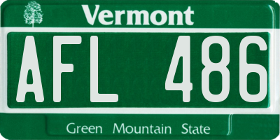 VT license plate AFL486