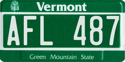 VT license plate AFL487