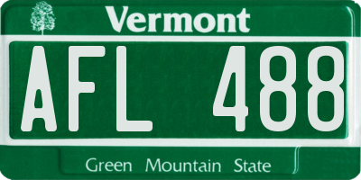 VT license plate AFL488